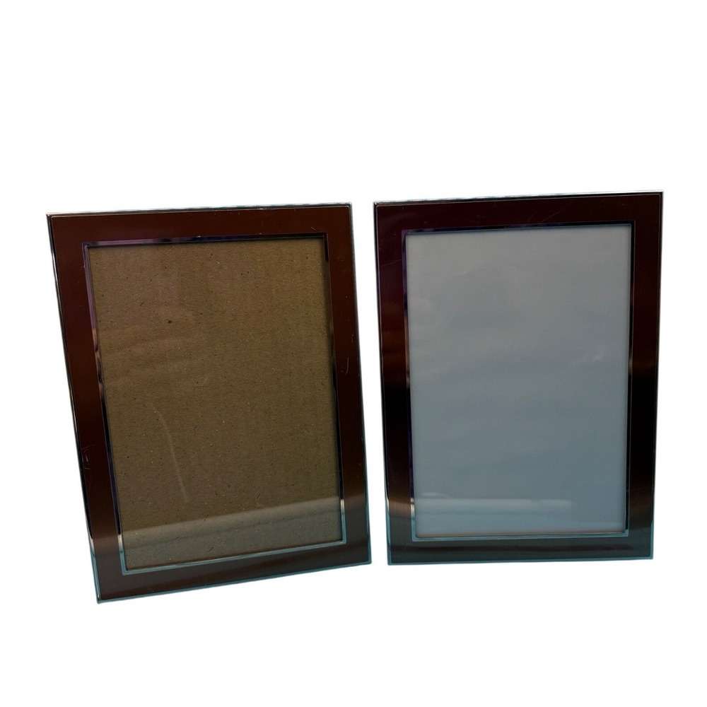 Rose Gold Copper Silver Trim 5x7 Pictureโ Frame Set of 2 Modern Tabletop Pair